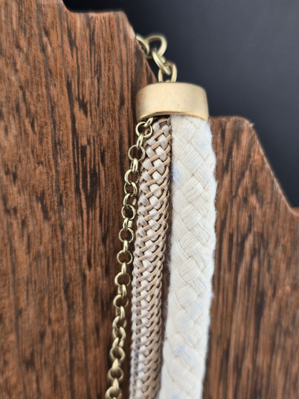 Chicos Egyptian Revival Multi-Strand Necklace Faux Turquoise & Gold-Tone Accents - Picture 4 of 8